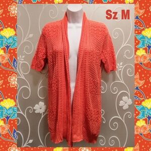 WOMENS PEACH KNIT CARDIGAN SIZE M